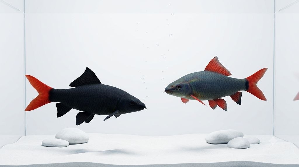 Red Tail and Rainbow Shark